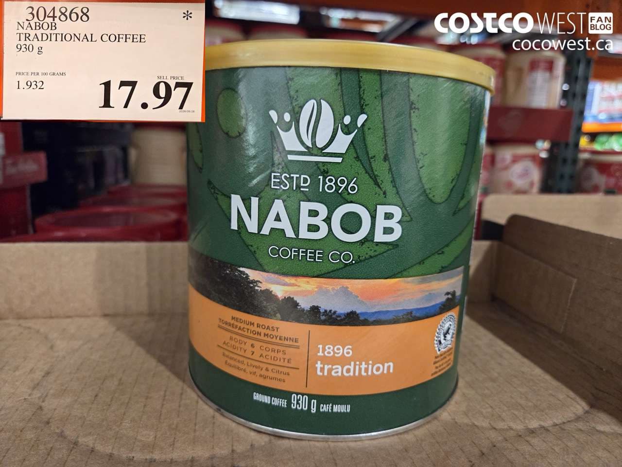 nabob traditional coffee 930 g
