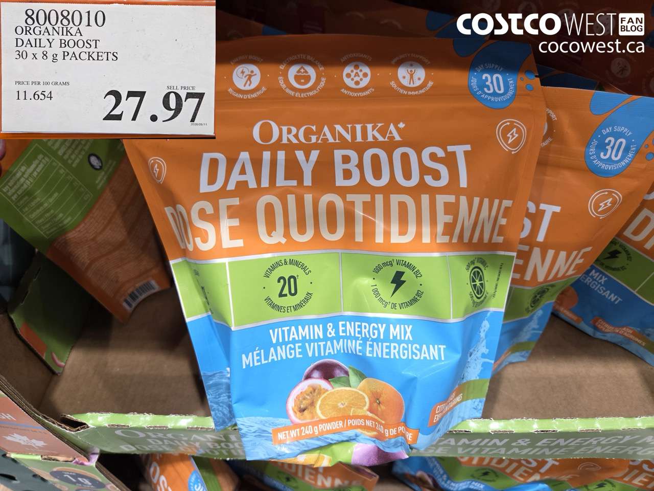 organika daily boost 30 x 8 g packets