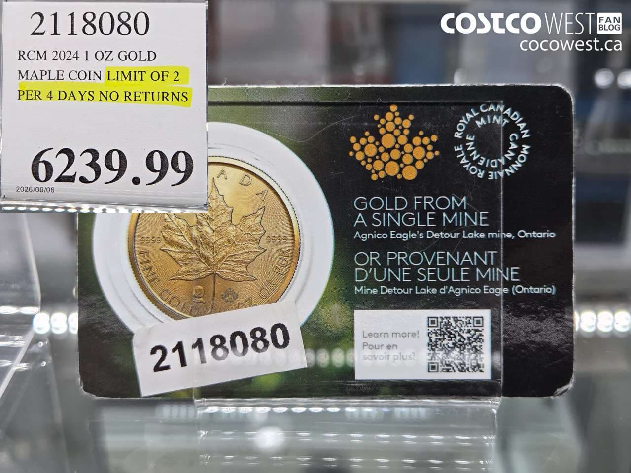 rcm 2024 1 oz gold maple coin limit of 2 per 4 days no returns
