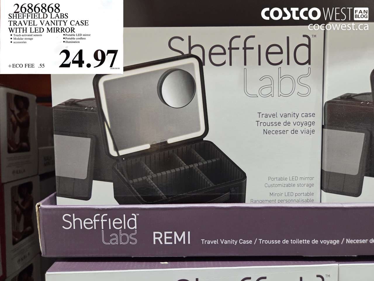 sheffield labs travel vanity case with led mirror