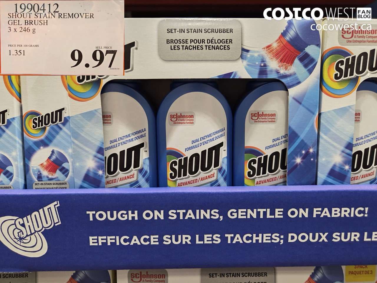 shout stain remover gel brush 3 x 246 g