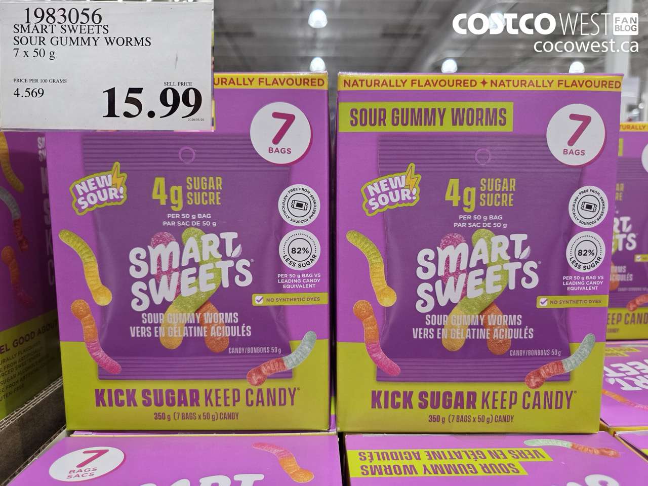 smart sweets sour gummy worms 7 x 50 g