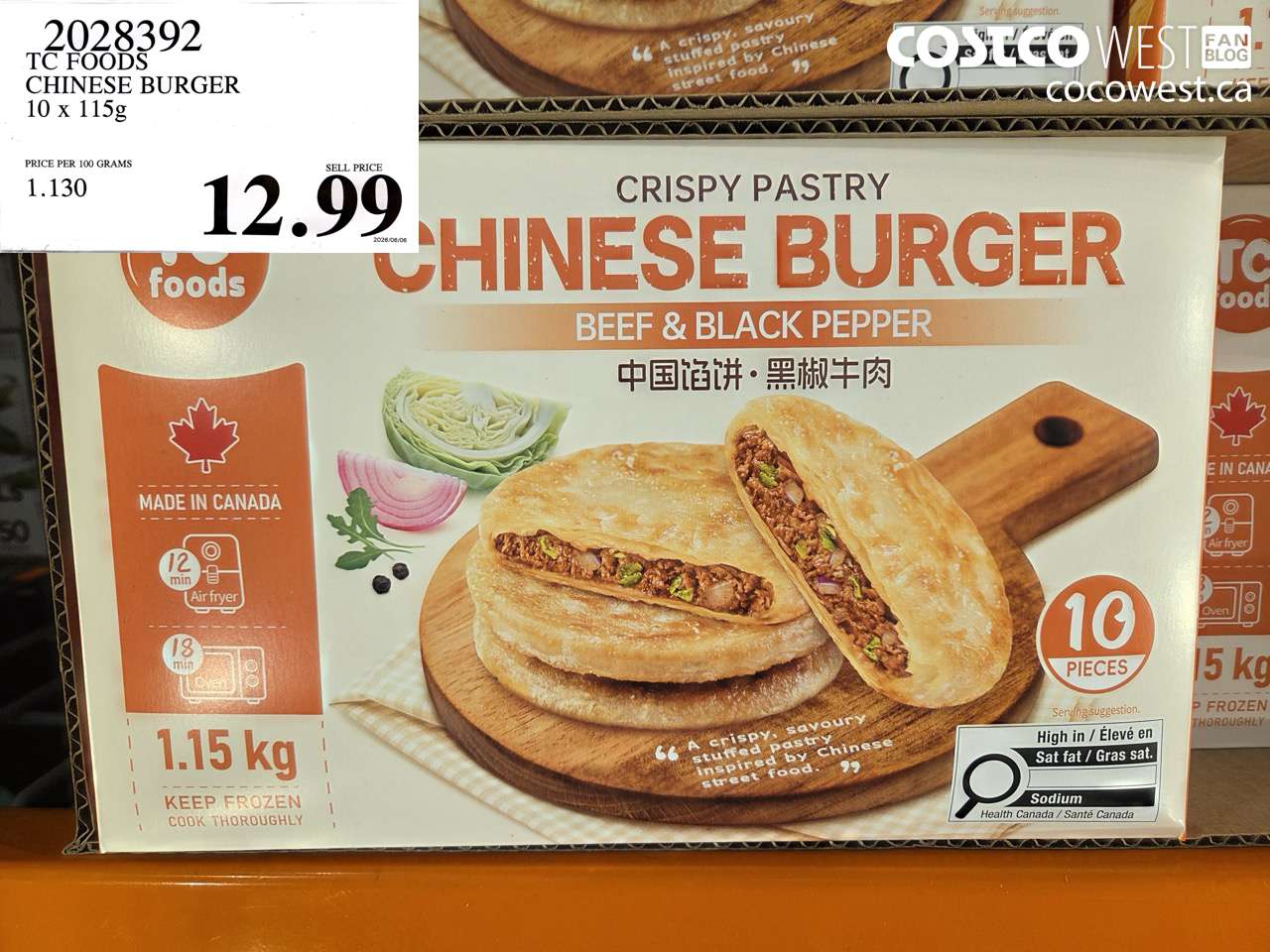 tc foods chinese burger 10 x 115g