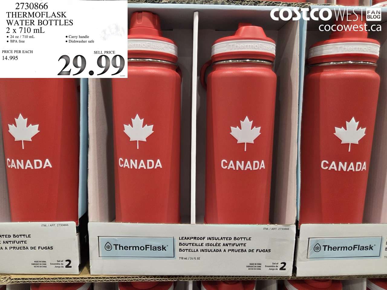 thermoflask water bottles 2 x 710 ml