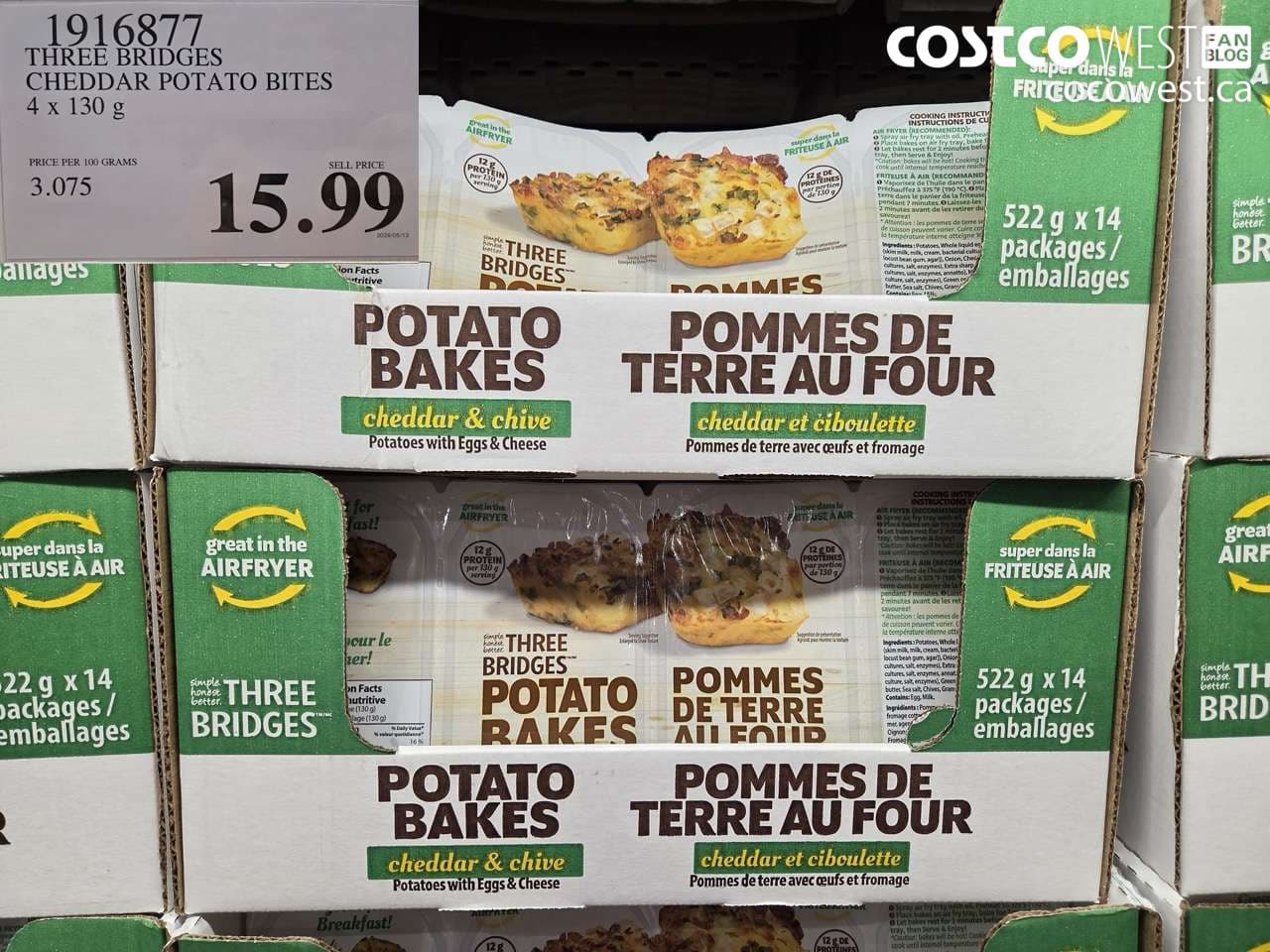 three bridges cheddar potato bites 4 x 130 g