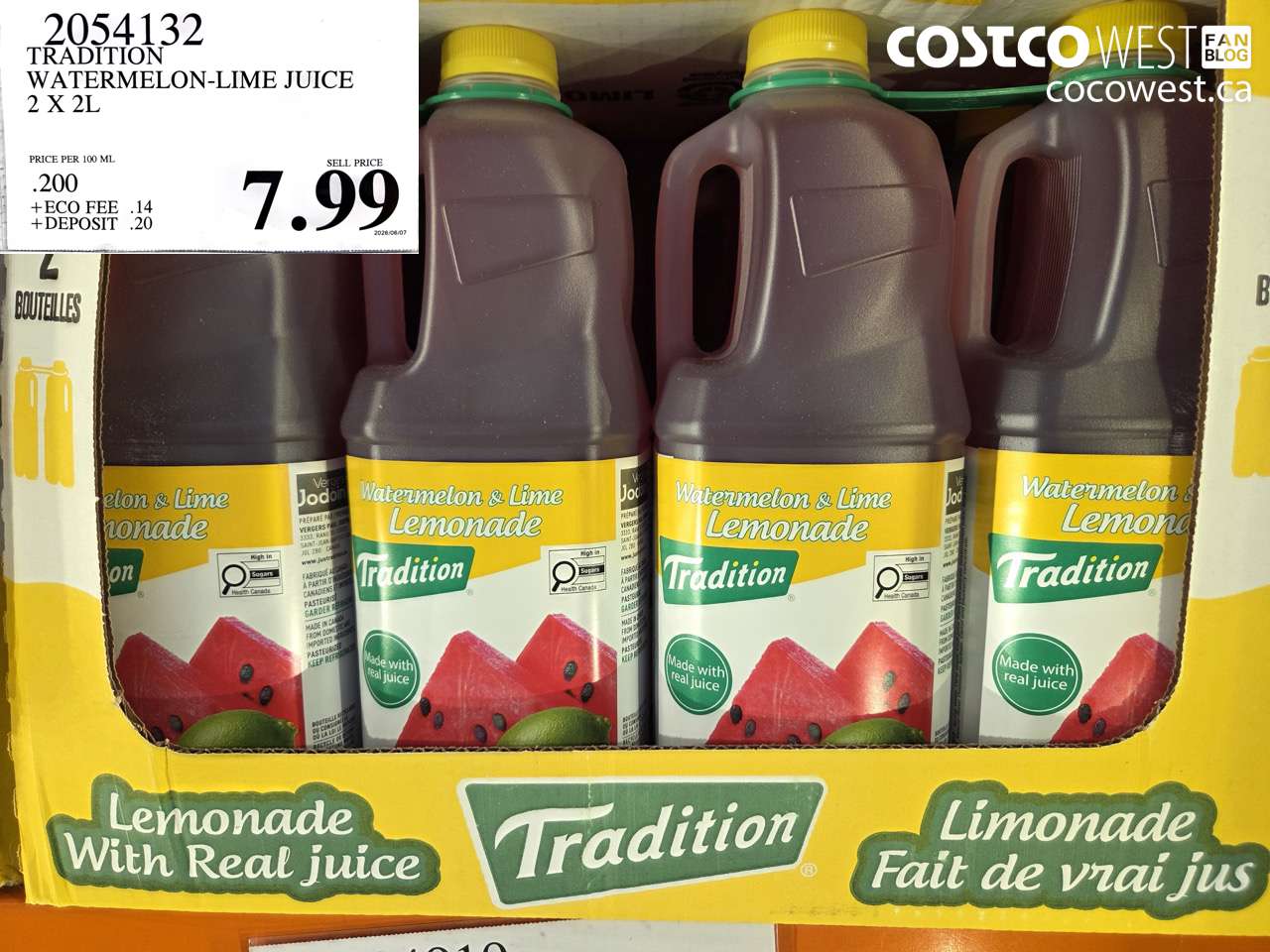 tradition watermelonlime juice 2 x 2l