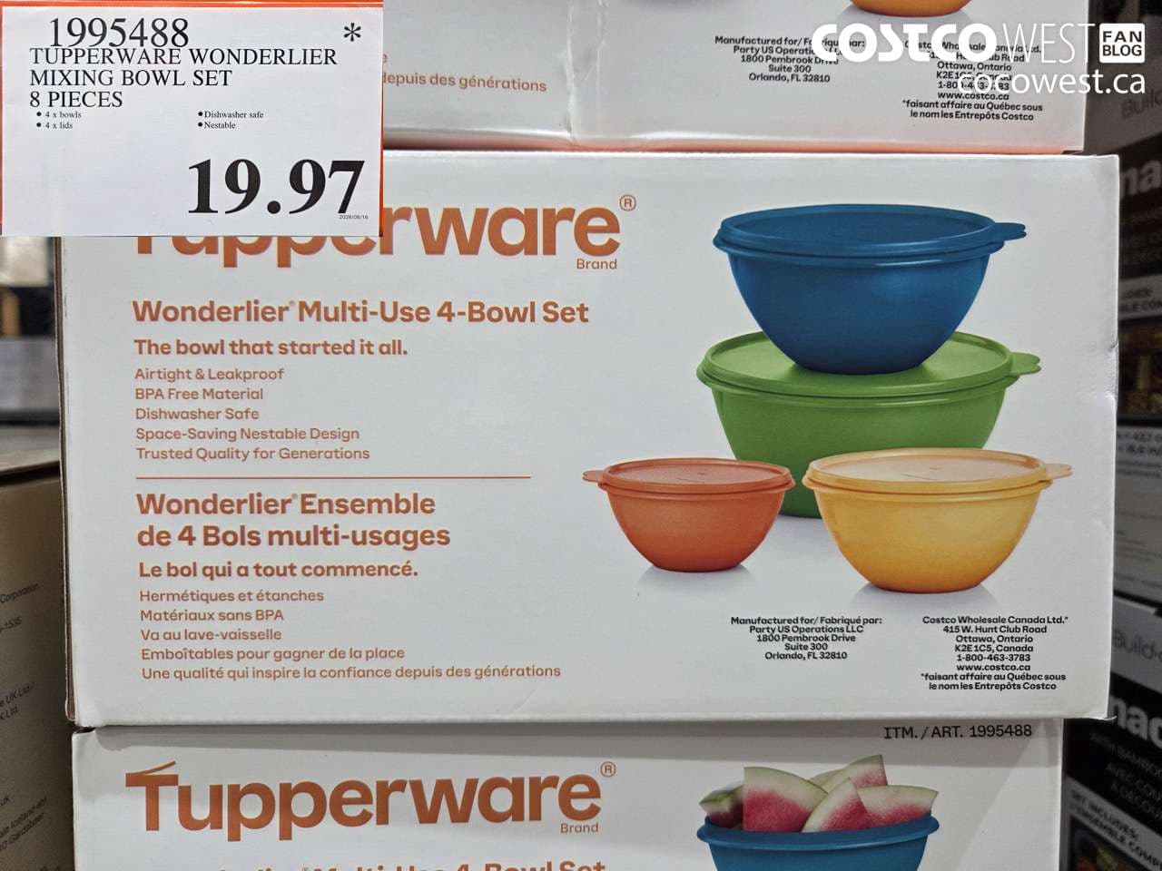 tupperware wonderlier mixing bowl set 8 pieces