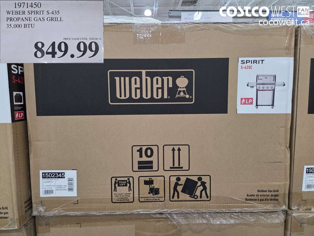 weber spirit s435 propane gas grill 35000 btu expires on 20260614