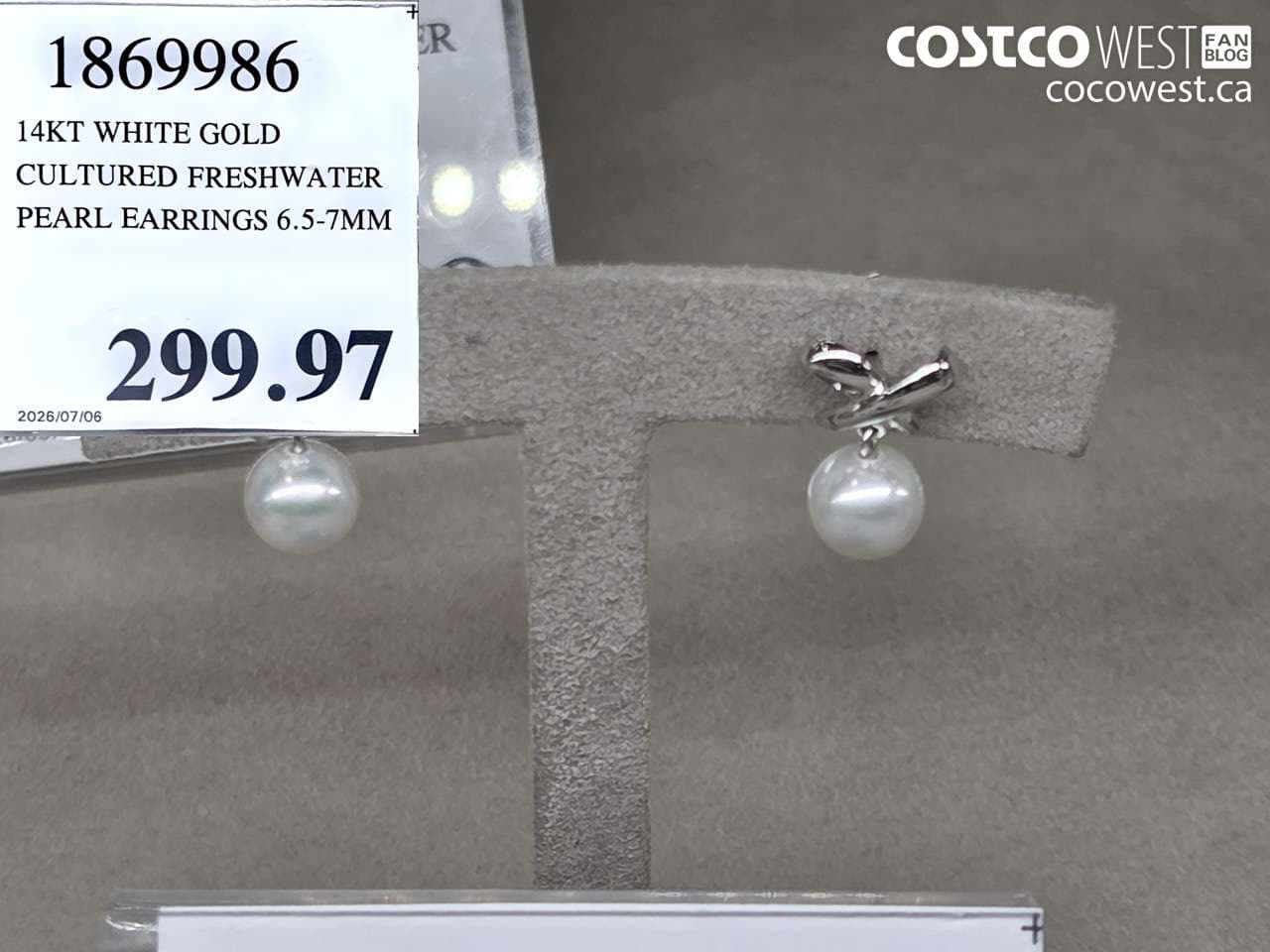 14kt white gold cultured freshwater pearl earrings 657mm