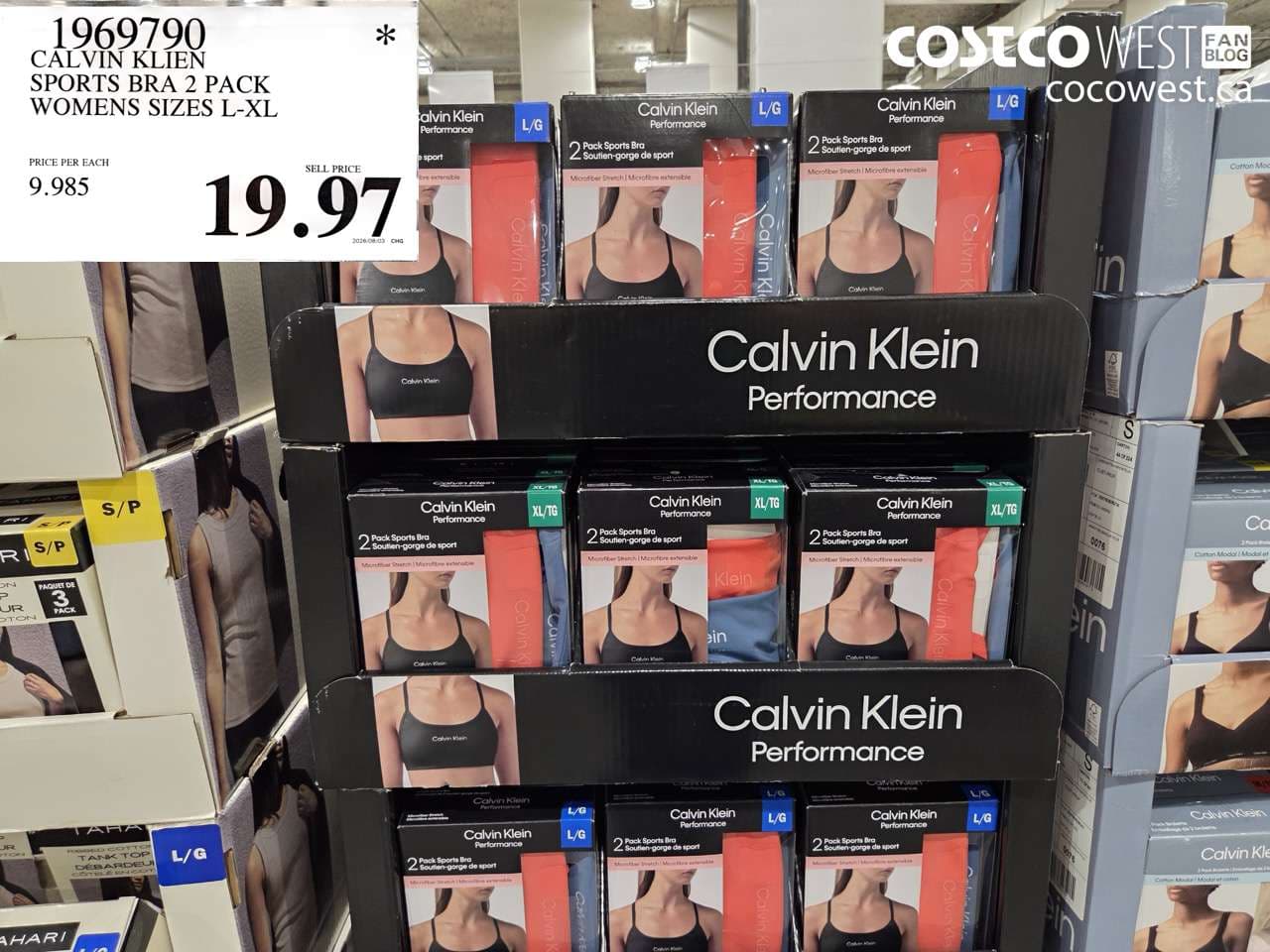 calvin klien sports bra 2 pack womens sizes lxl
