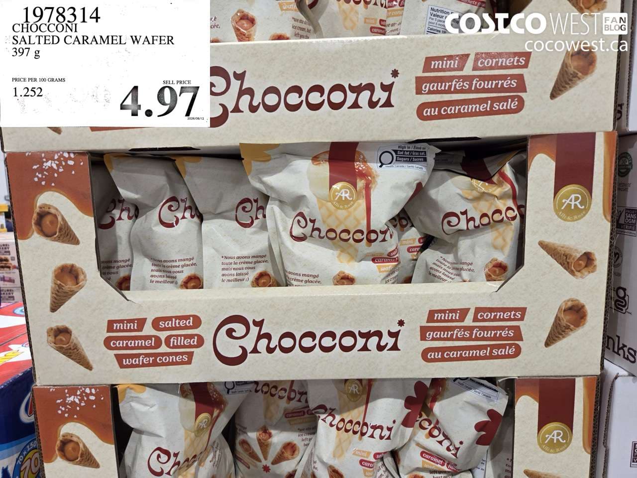 chocconi salted caramel wafer 397 g