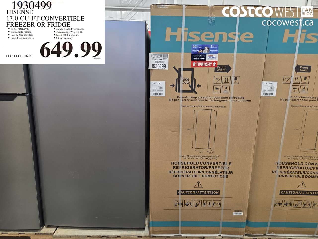 hisense 170 cuft convertible freezer or fridge