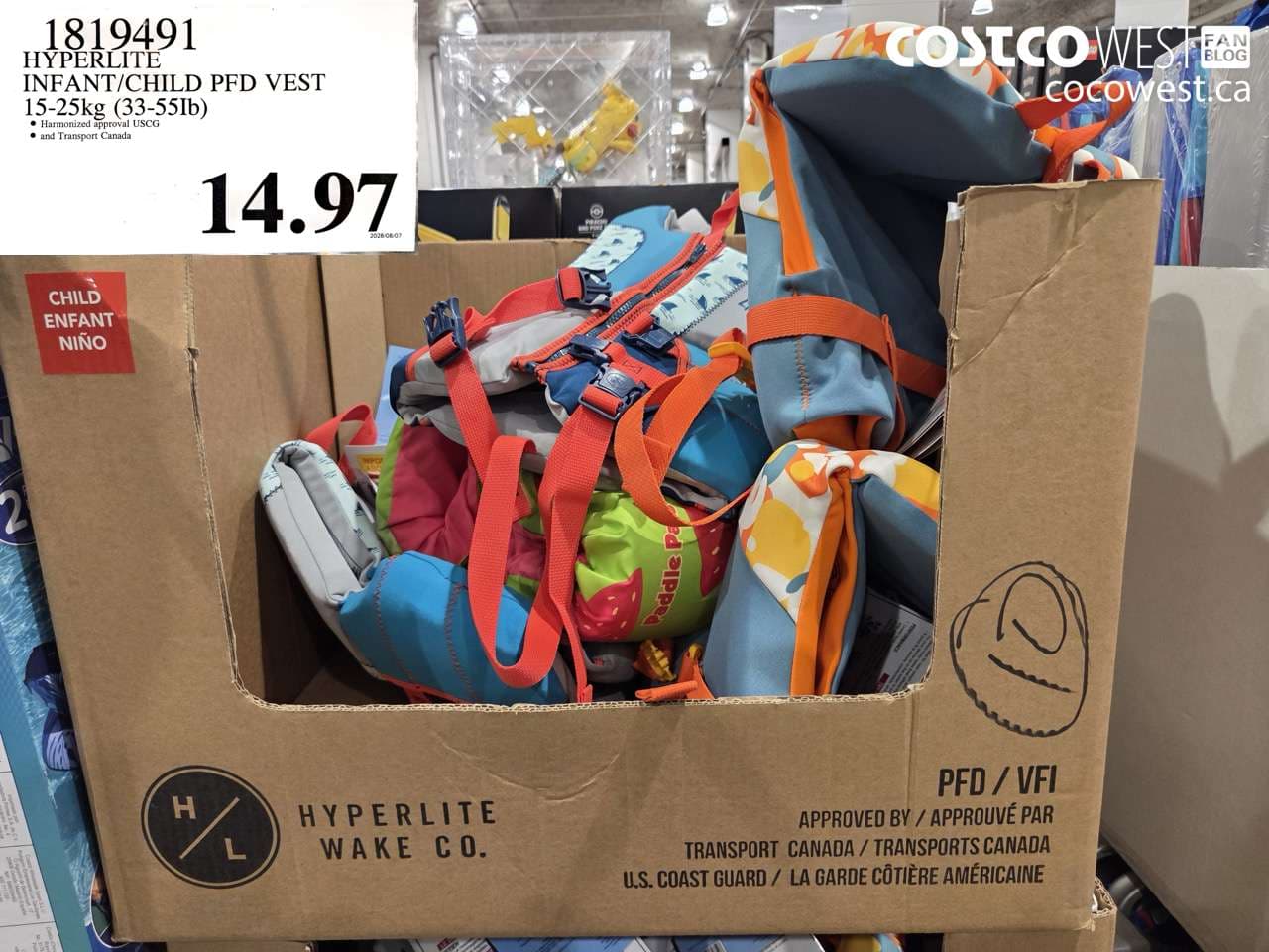 hyperlite infantchild pfd vest 1525kg 3355lb