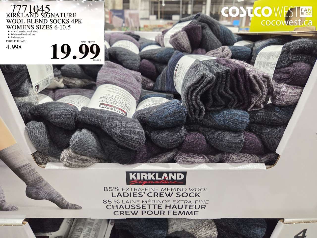 kirkland signature wool blend socks 4pk womens sizes 6105