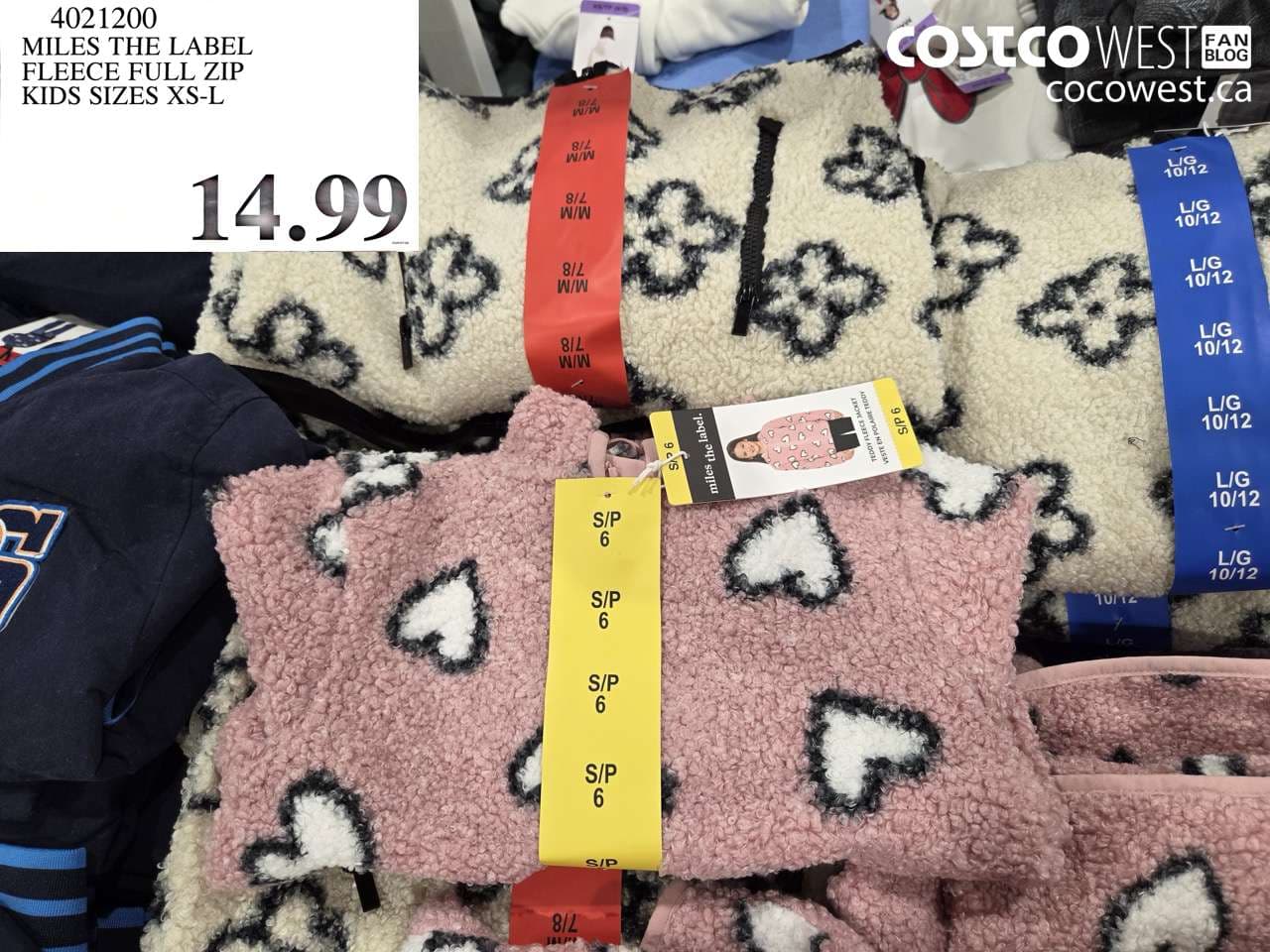 miles the label fleece full zip kids sizes xsl