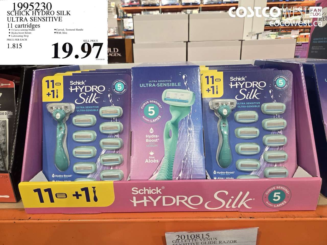 schick hydro silk ultra sensitive 11 cartridges