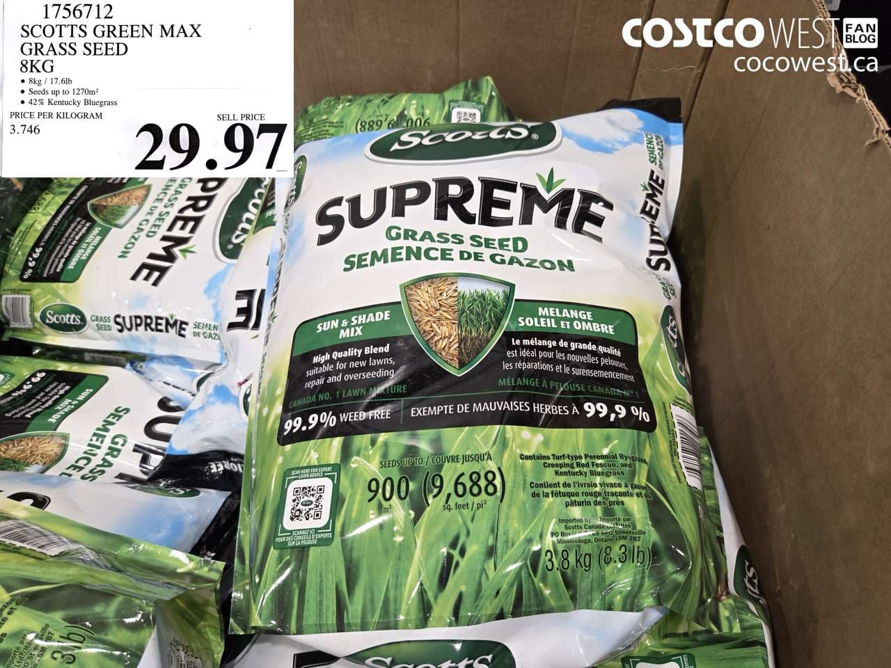 scotts green max grass seed 8kg