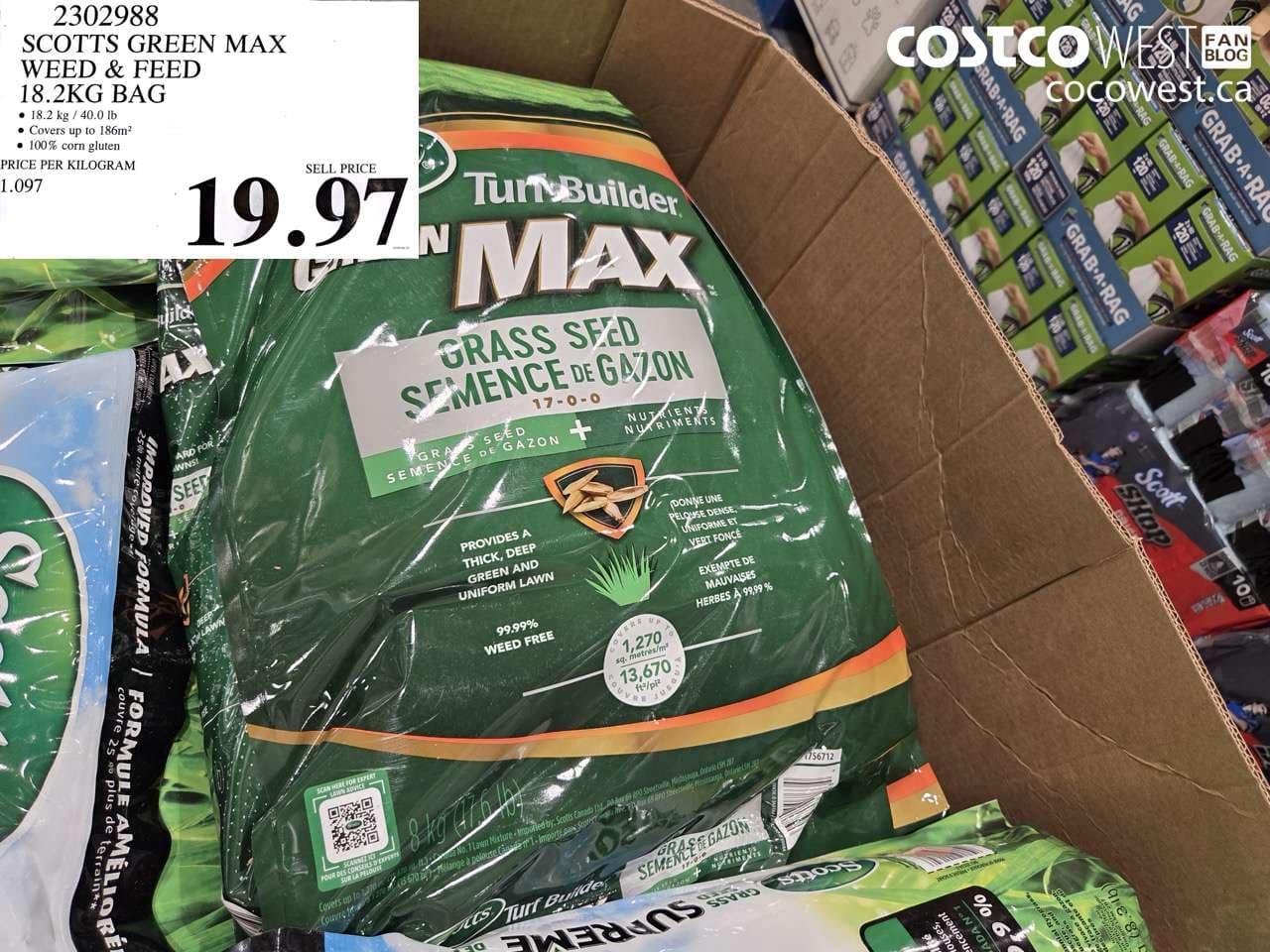scotts green max weed feed 182kg bag