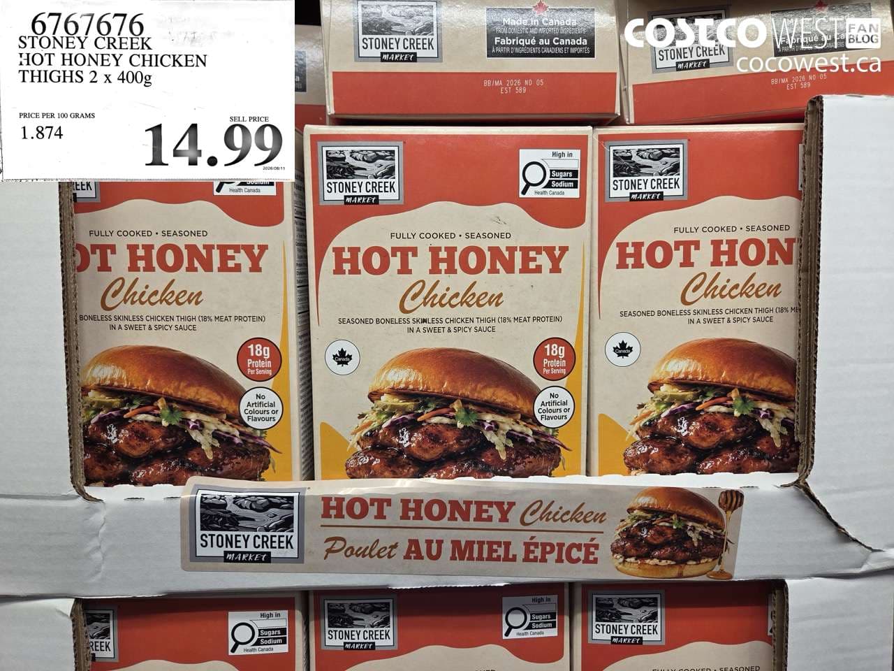 stoney creek hot honey chicken thighs 2 x 400g