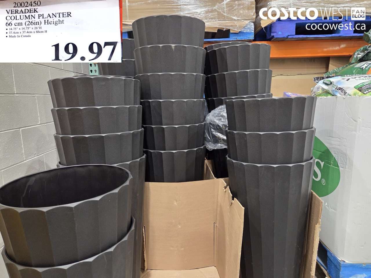 veradek column planter 66 cm 26in height