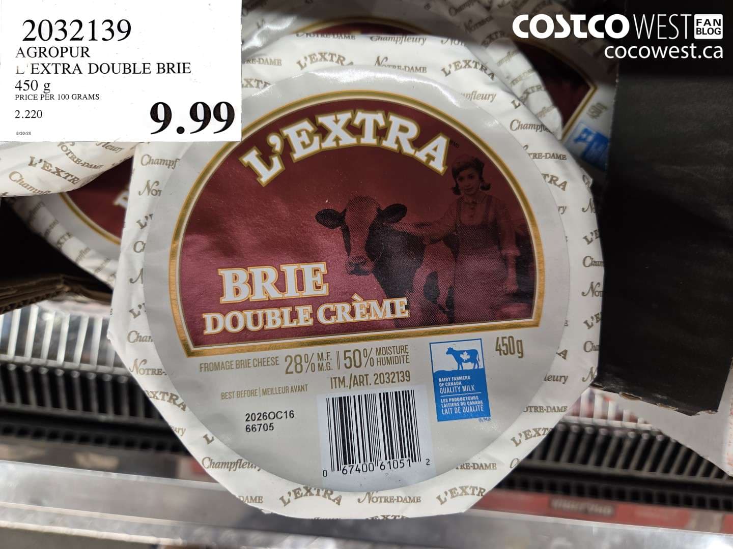 agropur l extra double brie 450 g