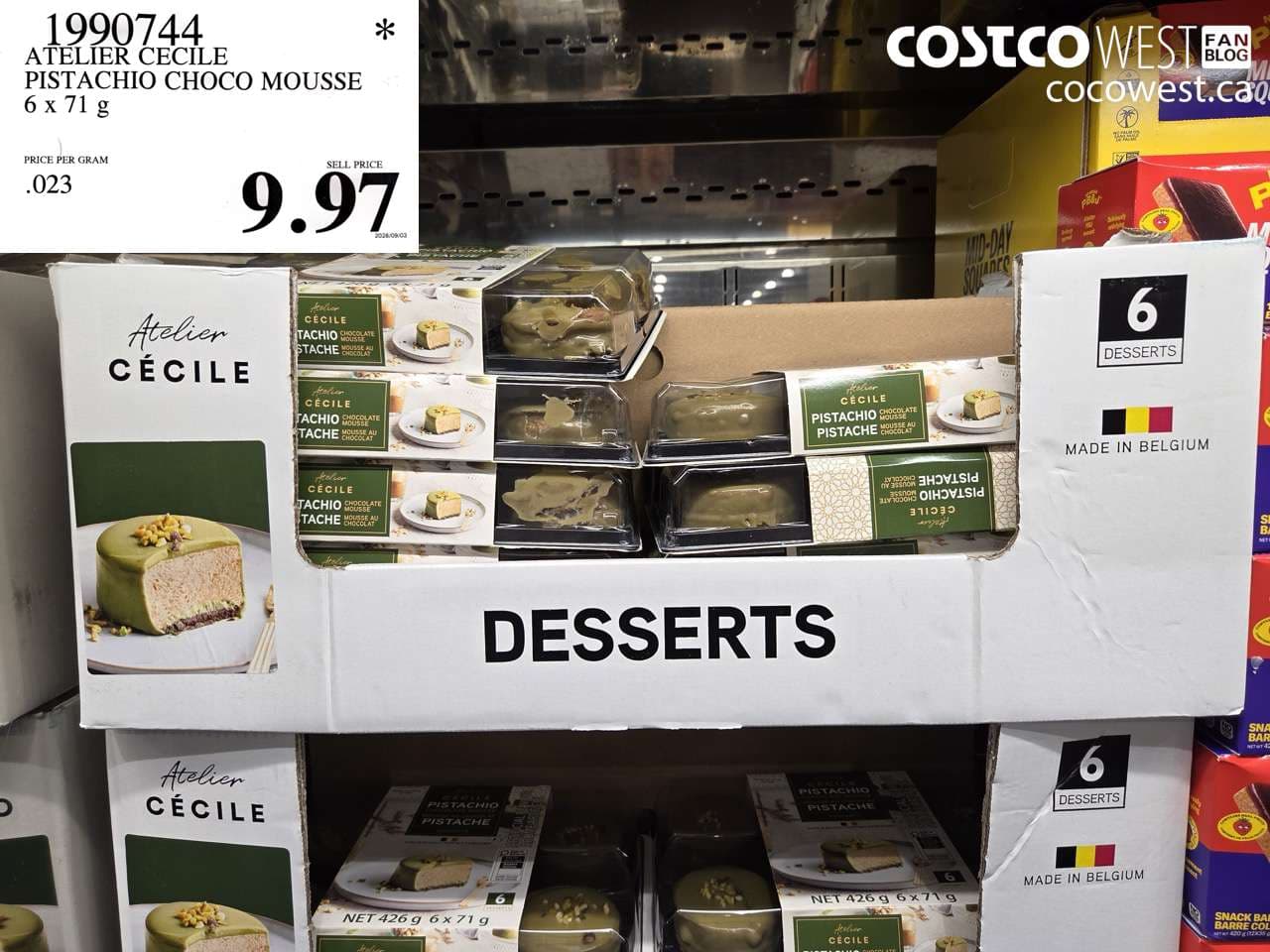 atelier cecile pistachio choco mousse 6 x 71 g