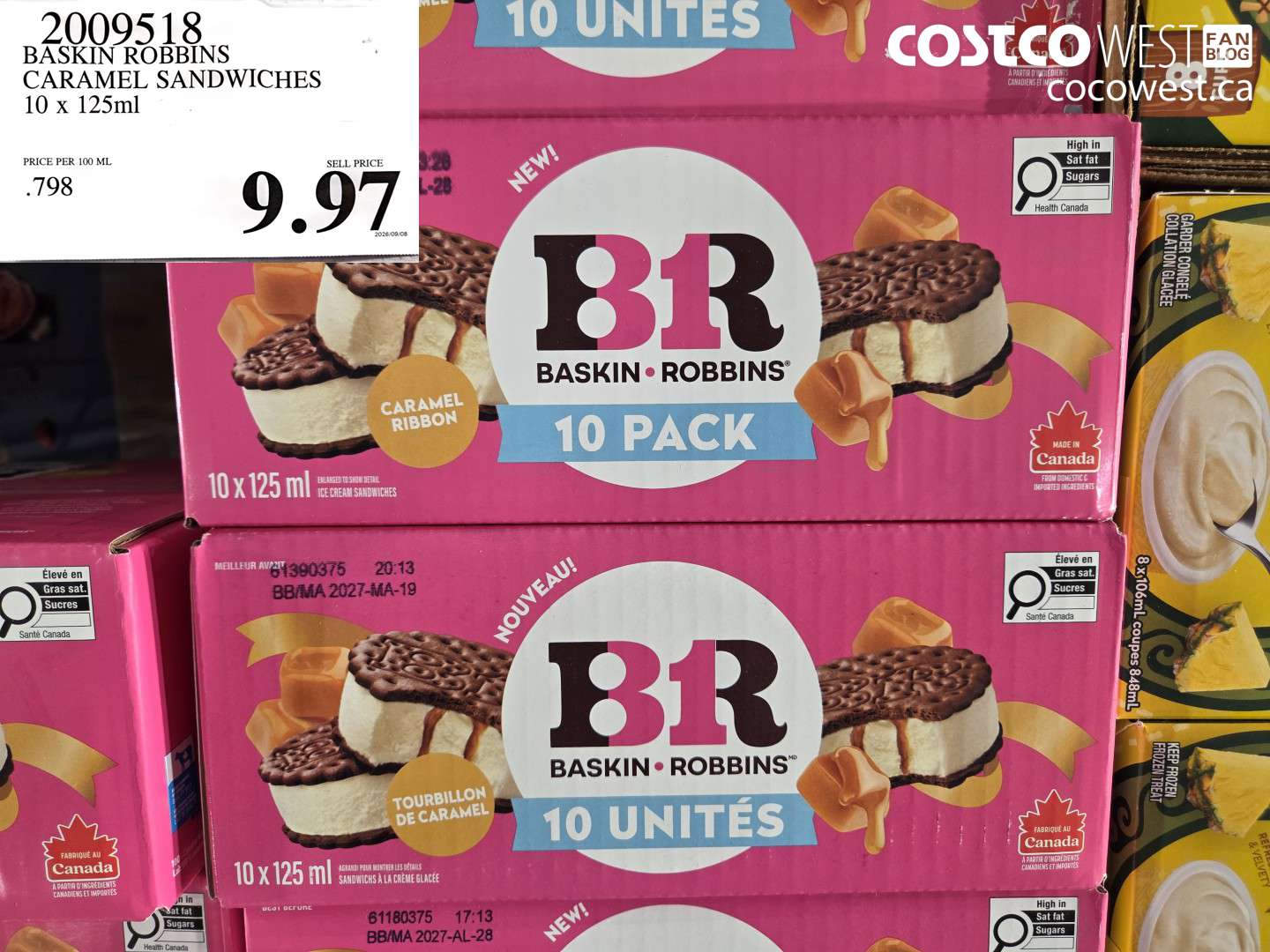 baskin robbins caramel sandwiches 10 x 125ml
