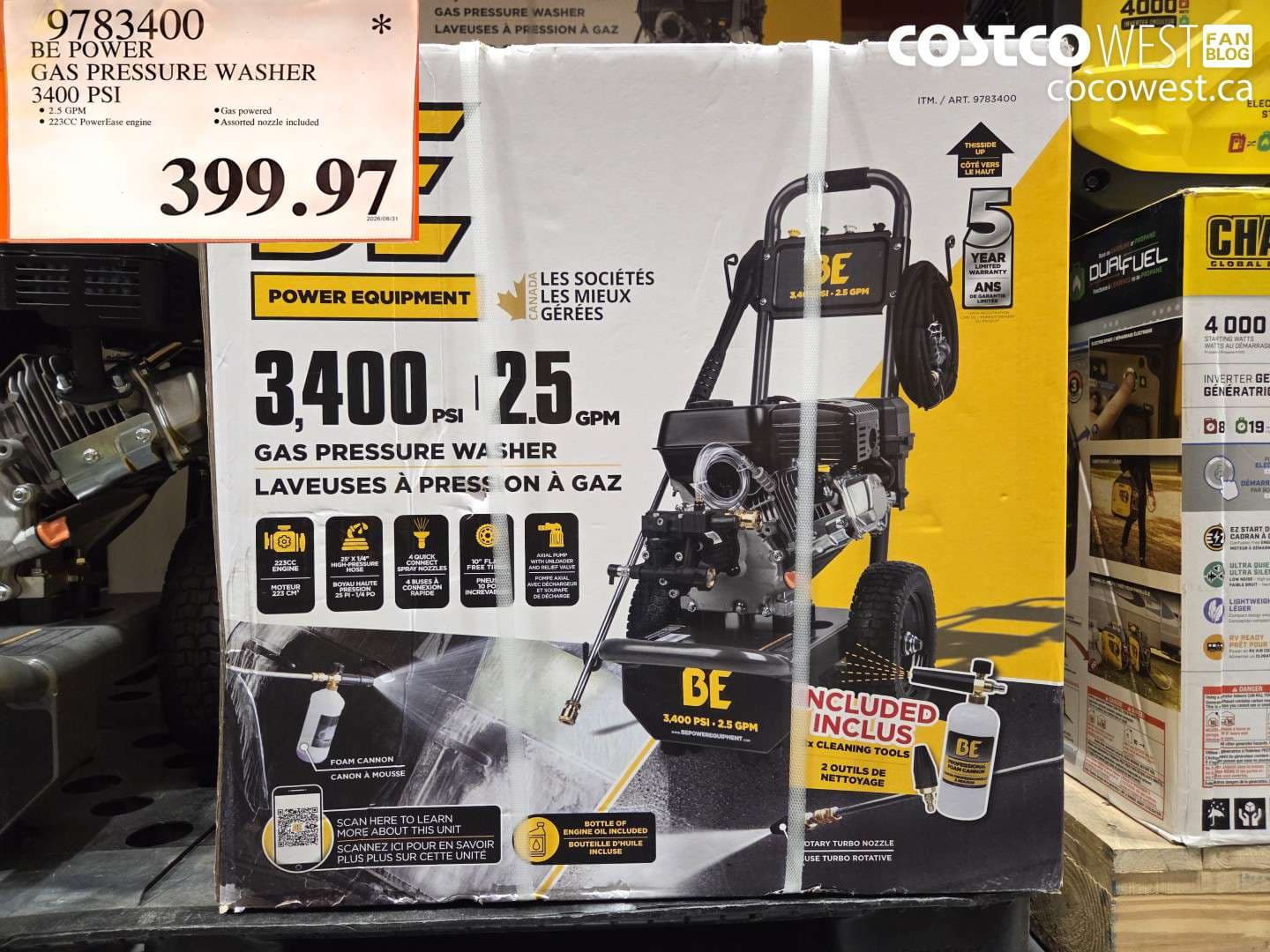 be power gas pressure washer 3400 psi