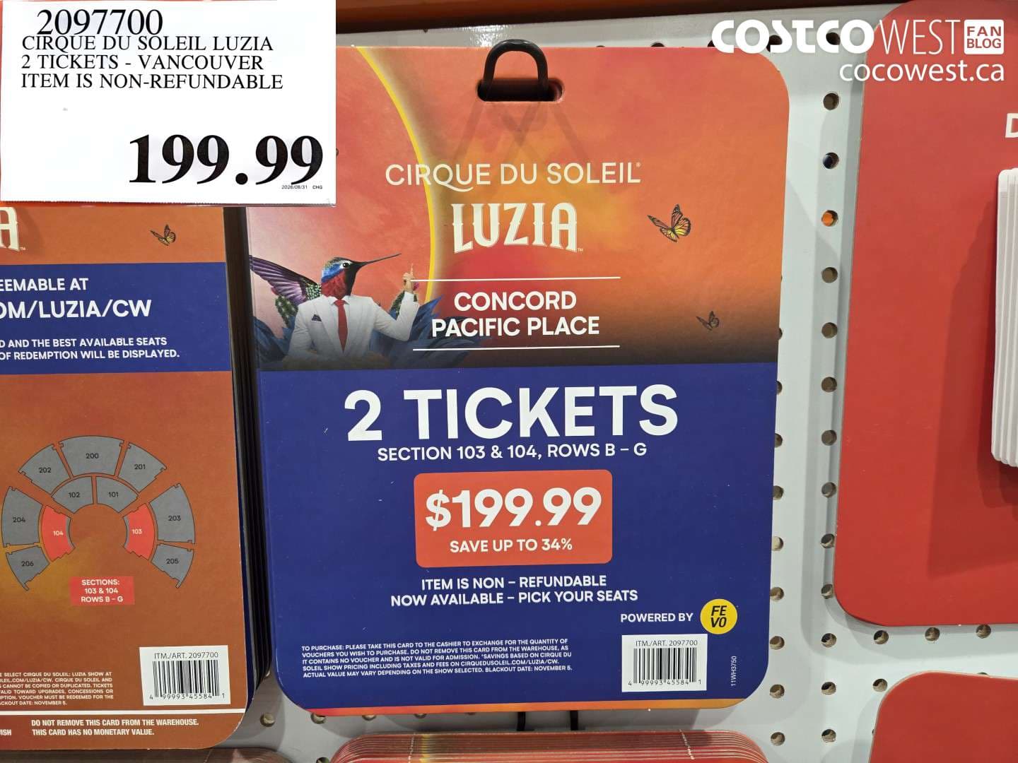 cirque du soleil luzia 2 tickets vancouver item is nonrefundable