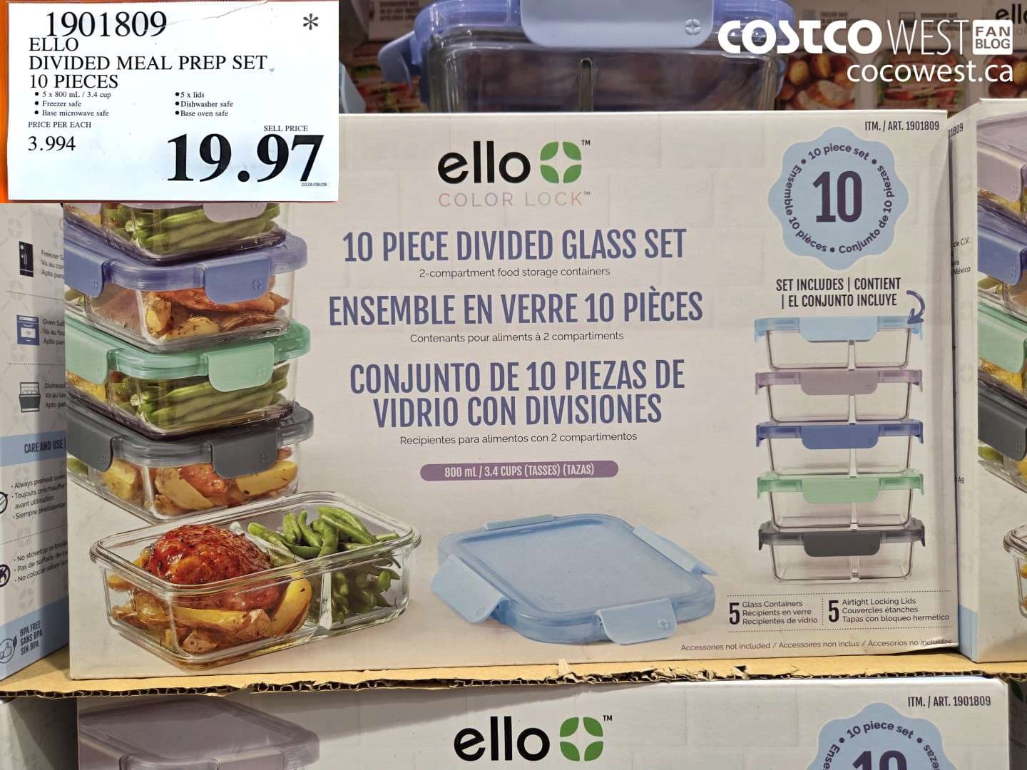 ello divided meal prep set 10 pieces