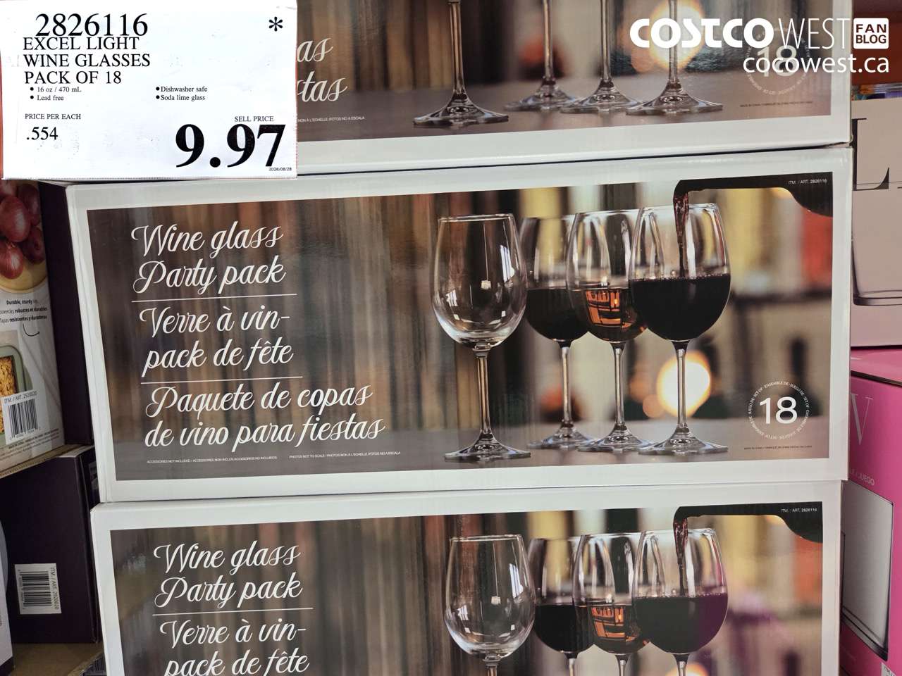 excel light wine glasses pack of 18