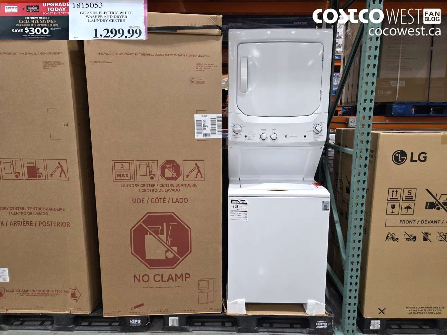 ge 27in electric white washer and dryer laundry centre 300 off expires on 20260913