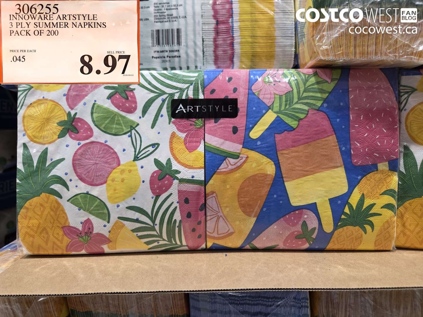 innoware artstyle 3 ply summer napkins pack of 200