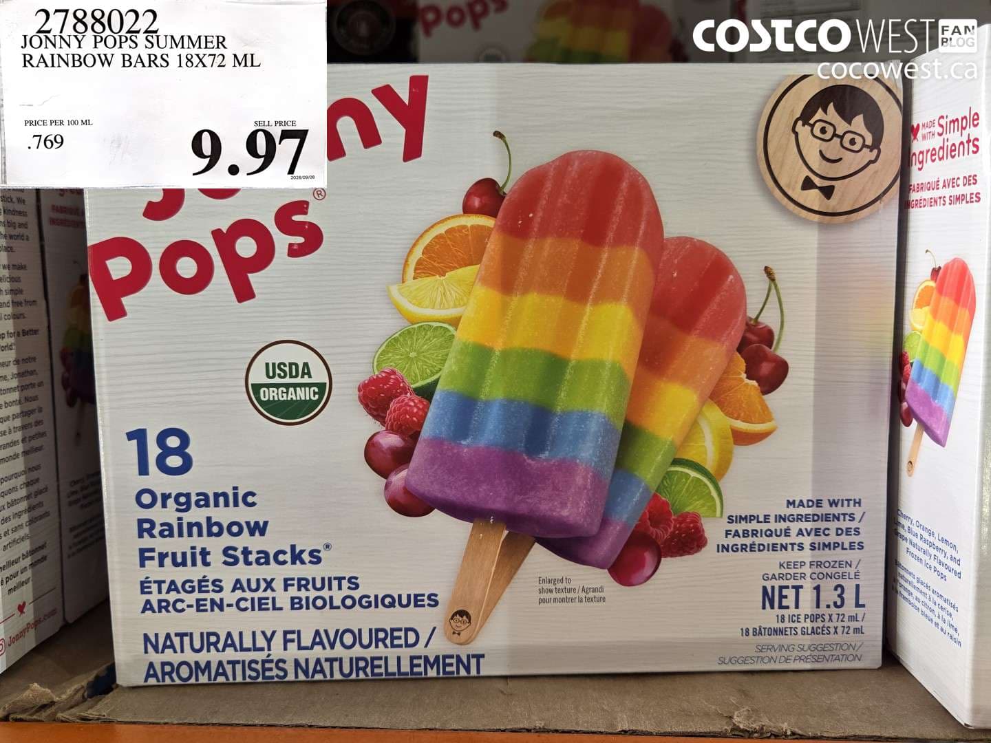 jonny pops summer rainbow bars 18x72 ml