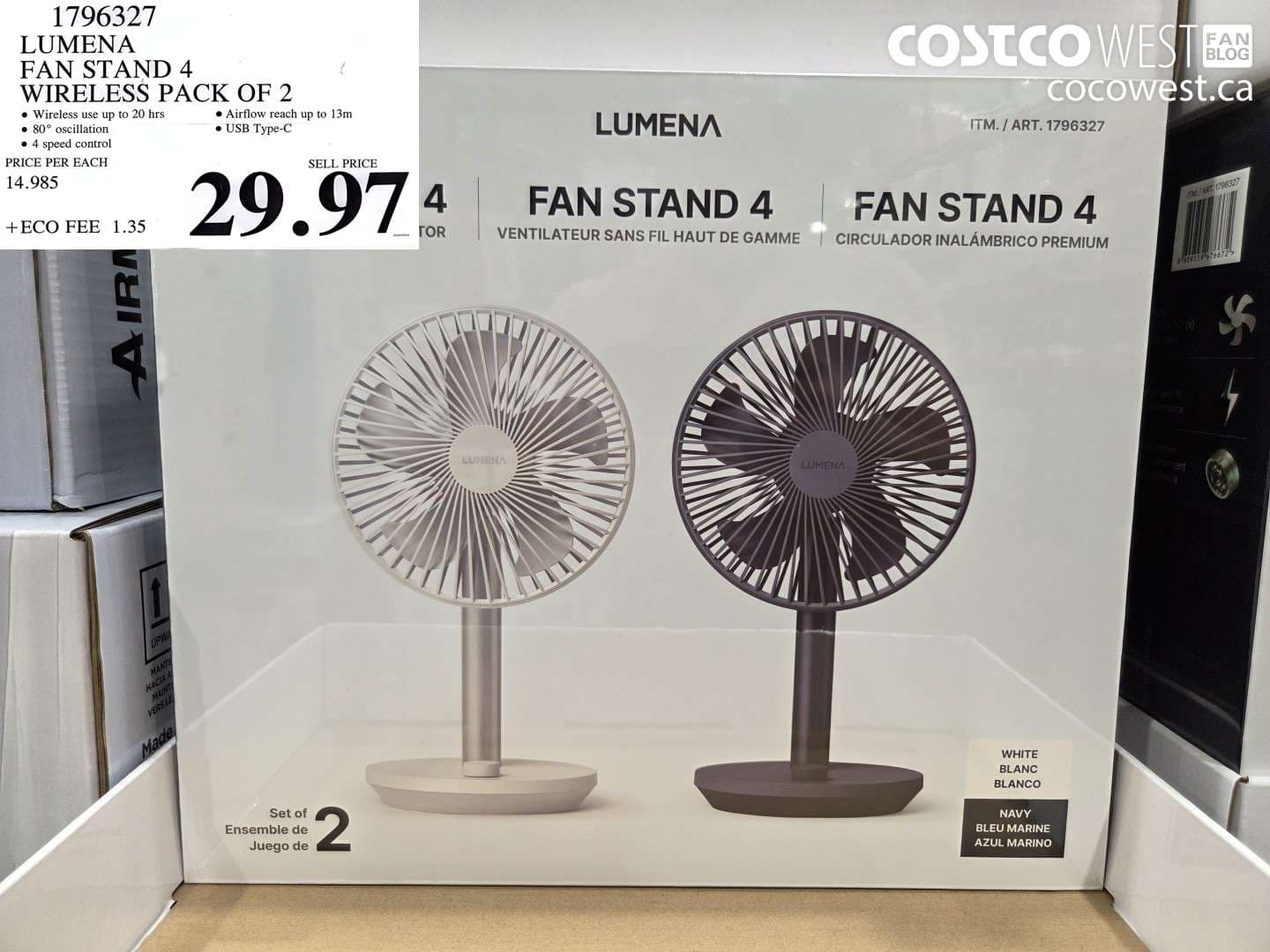 lumena fan stand 4 wireless pack of 2