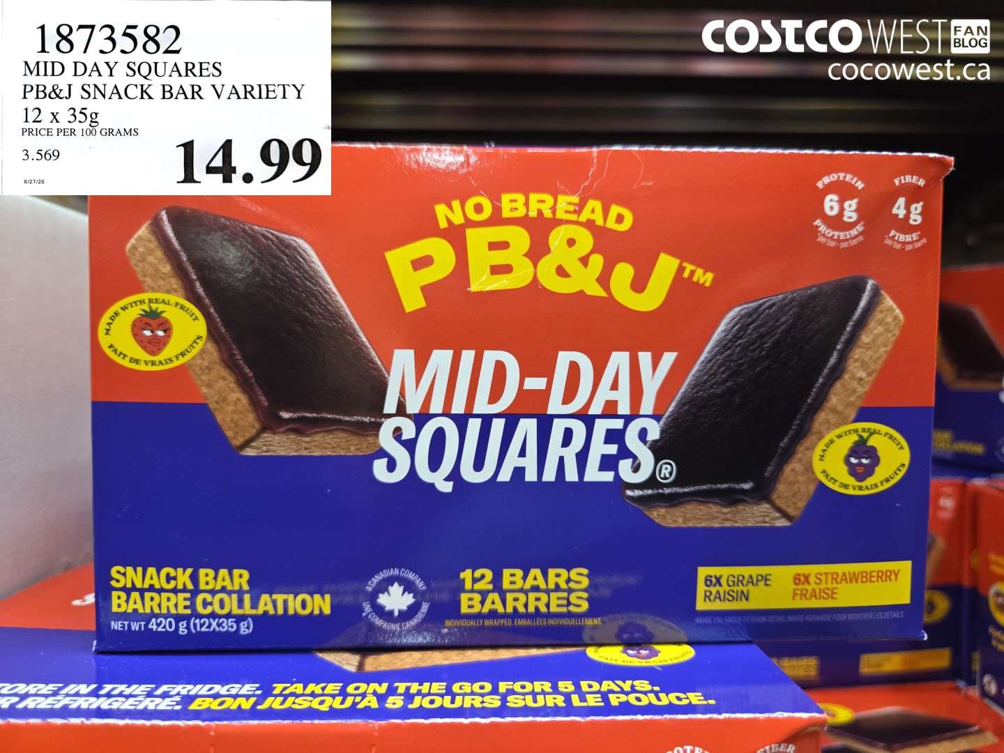 mid day squares pbj snack bar variety 12 x 35g