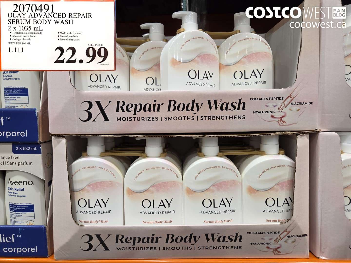 olay advanced repair serum body wash 2 x 1035 ml