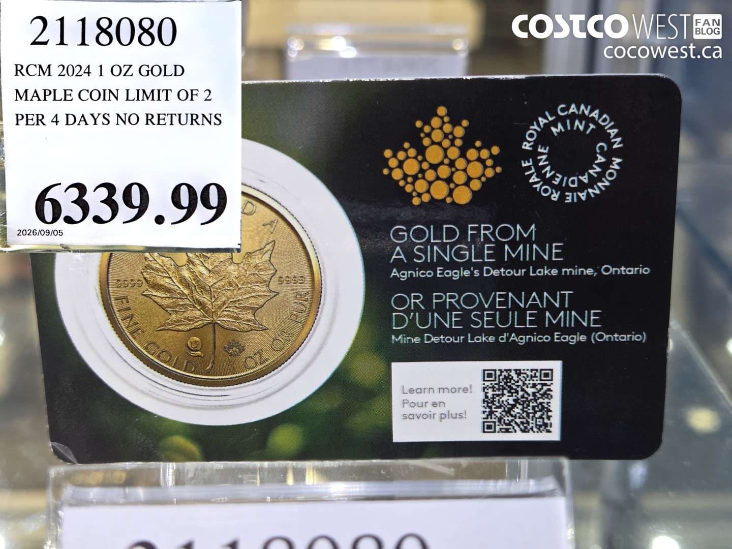 rcm 2024 1 oz gold maple coin limit of 2 per 4 days no returns