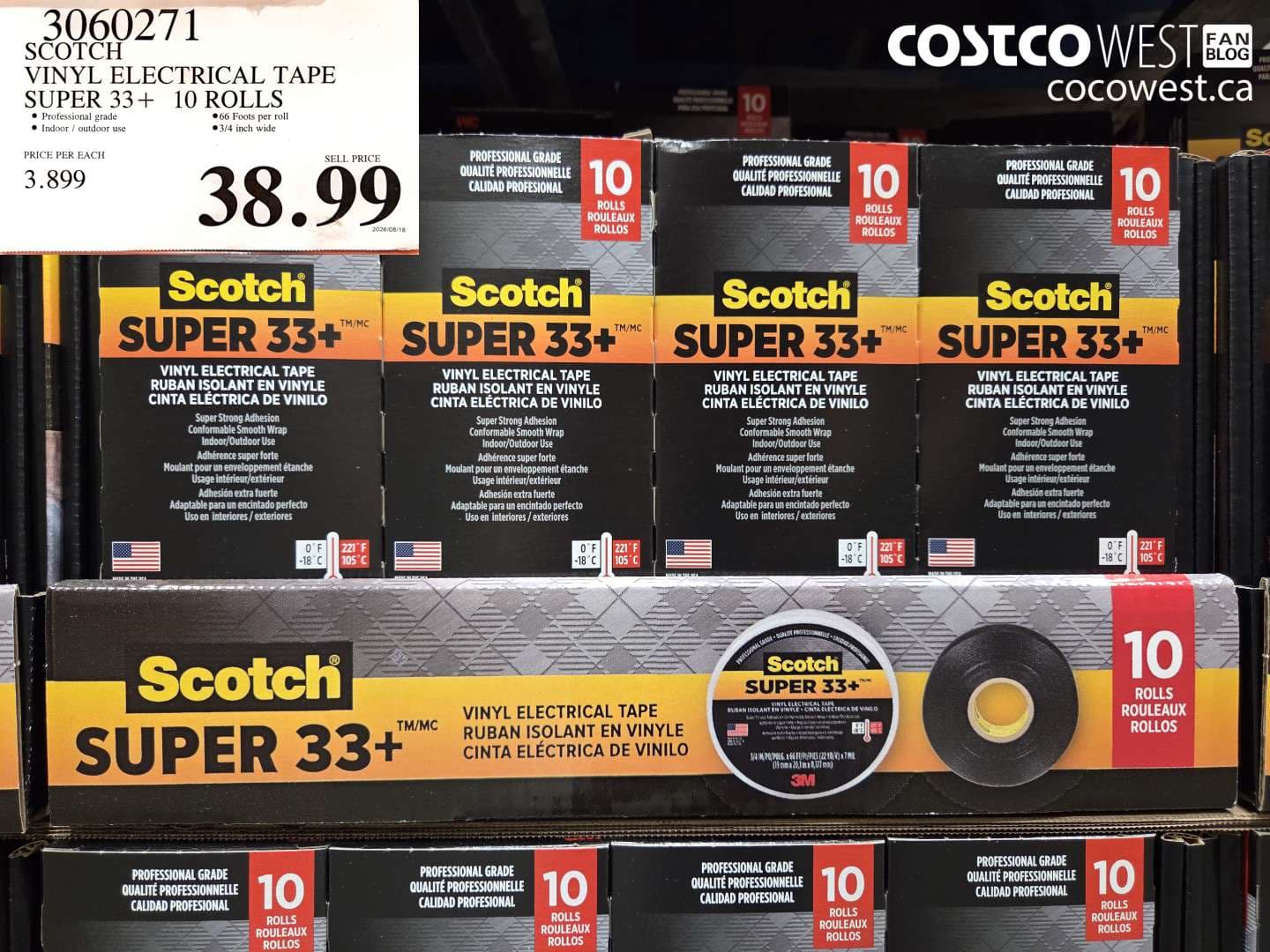 scotch vinyl electrical tape super 33 10 rolls