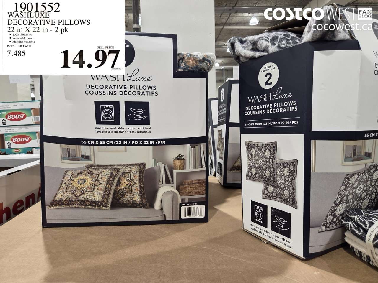 washluxe decorative pillows 22 in x 22 in 2 pk